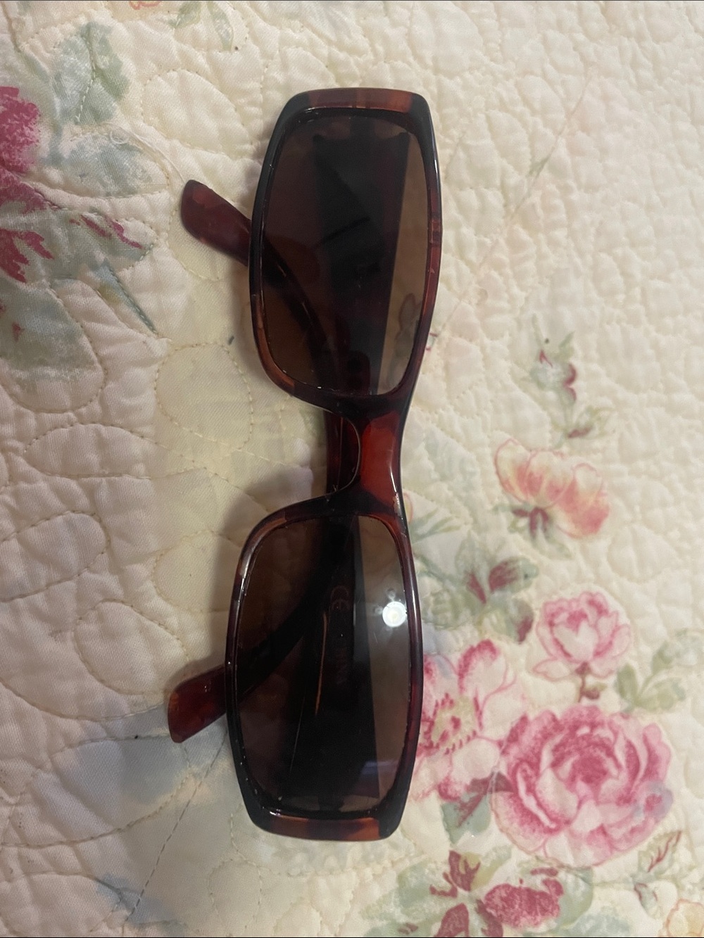 DG Logo Tortoiseshell Rectangular Sunglasses
